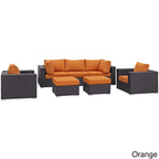 Ensemble de salon de jardin en rotin synthétique Bocabec (7 pièces) par Havenside Home