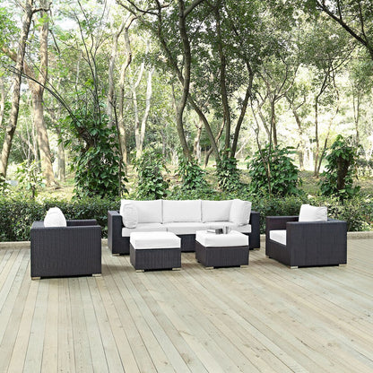 Ensemble de salon de jardin en rotin synthétique Bocabec (7 pièces) par Havenside Home