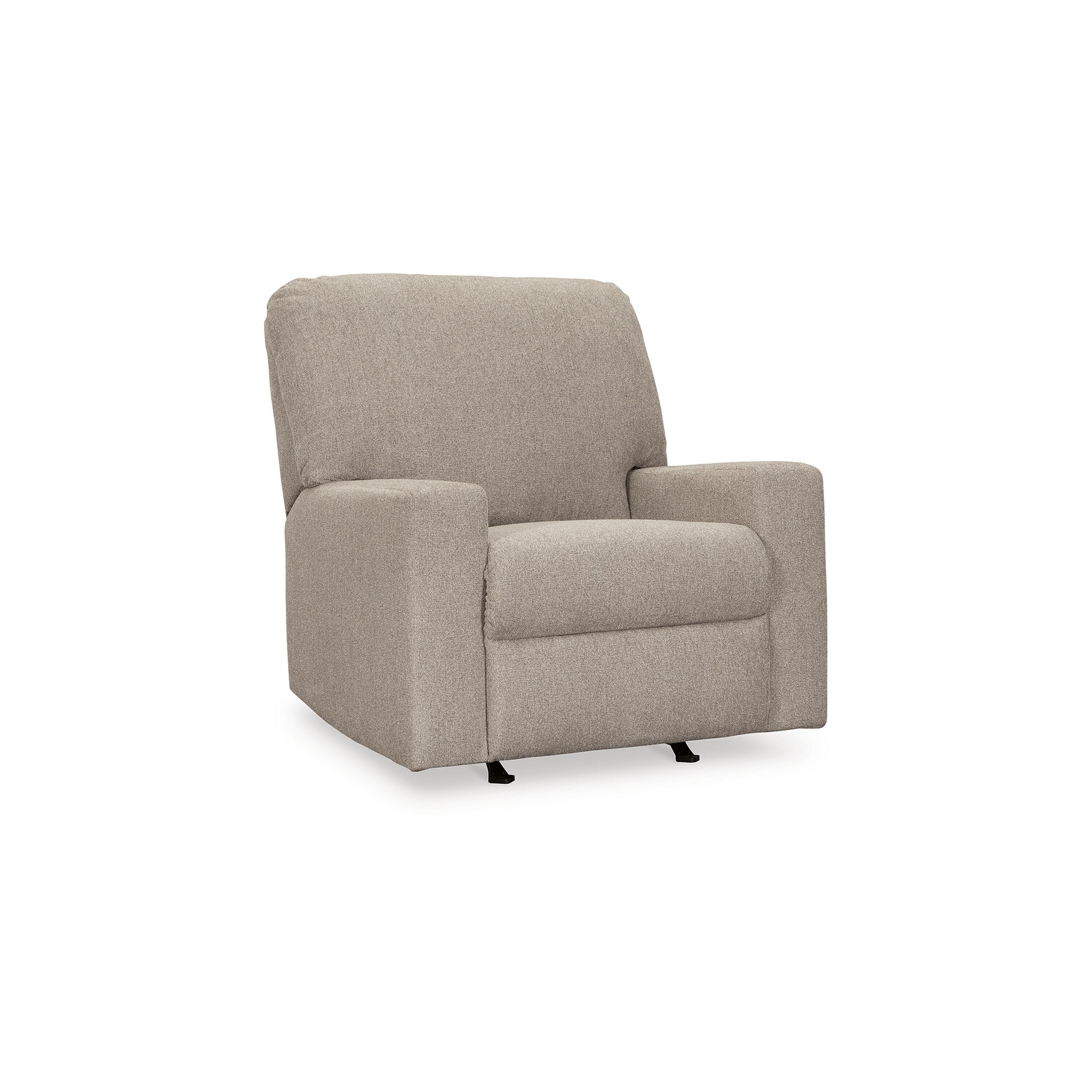 Fauteuil inclinable à bascule manuel Gavin, peluche XL, parchemin marron, polyester