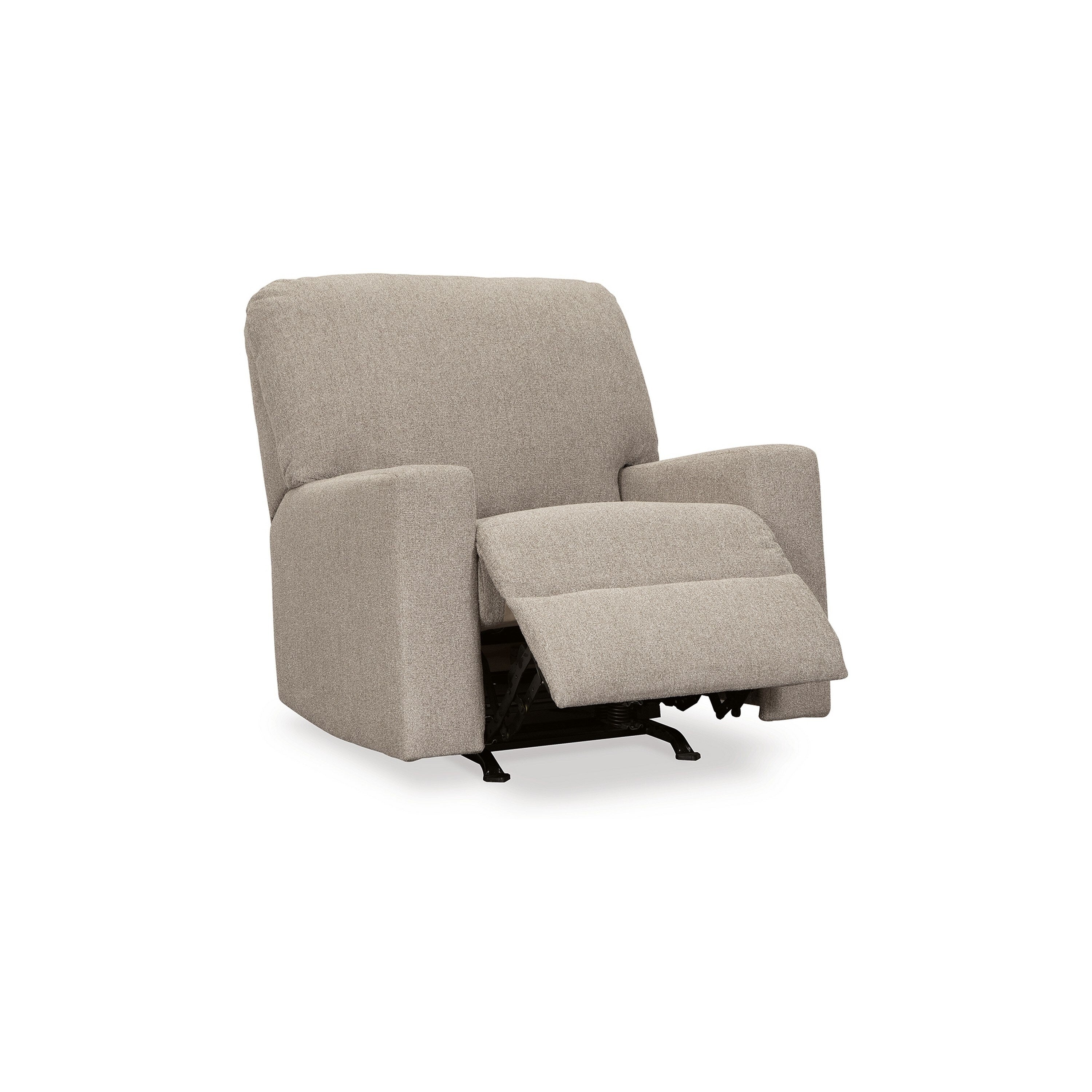 Fauteuil inclinable à bascule manuel Gavin, peluche XL, parchemin marron, polyester
