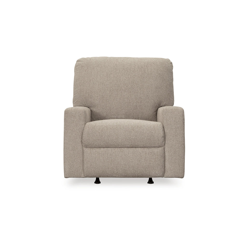 Fauteuil inclinable à bascule manuel Gavin, peluche XL, parchemin marron, polyester