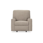 Fauteuil inclinable à bascule manuel Gavin, peluche XL, parchemin marron, polyester