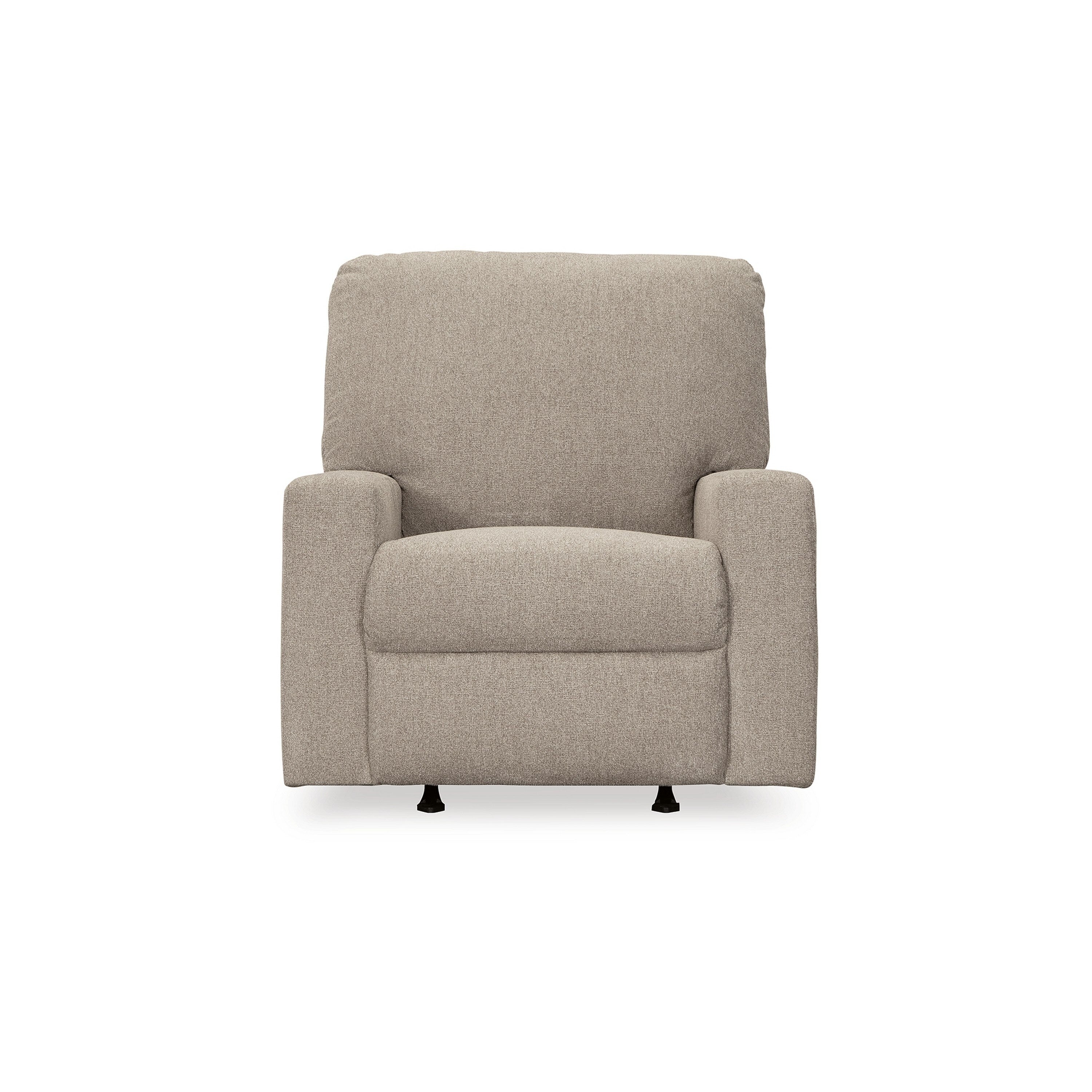 Fauteuil inclinable à bascule manuel Gavin, peluche XL, parchemin marron, polyester