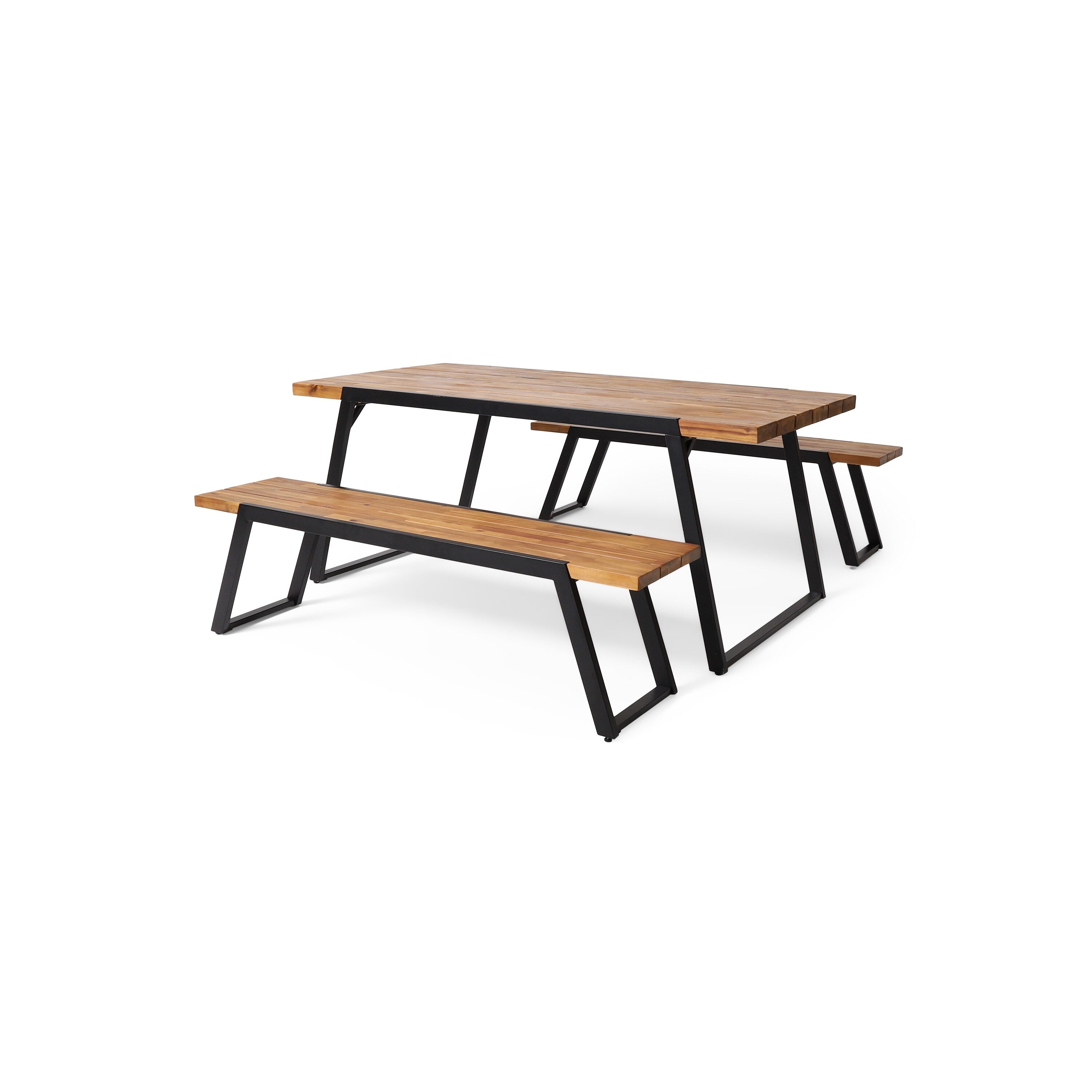 Ensemble de pique-nique d'extérieur 3 pièces en bois d'acacia Gaylor par Christopher Knight Home