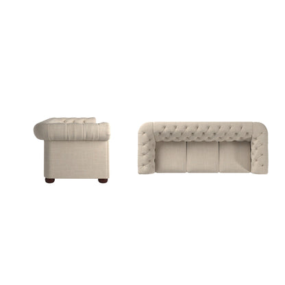 Canapé Chesterfield capitonné à accoudoirs en volutes Gdansk