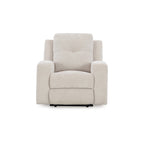 Fauteuil inclinable manuel Genna, polyester beige clair, rembourrage moelleux
