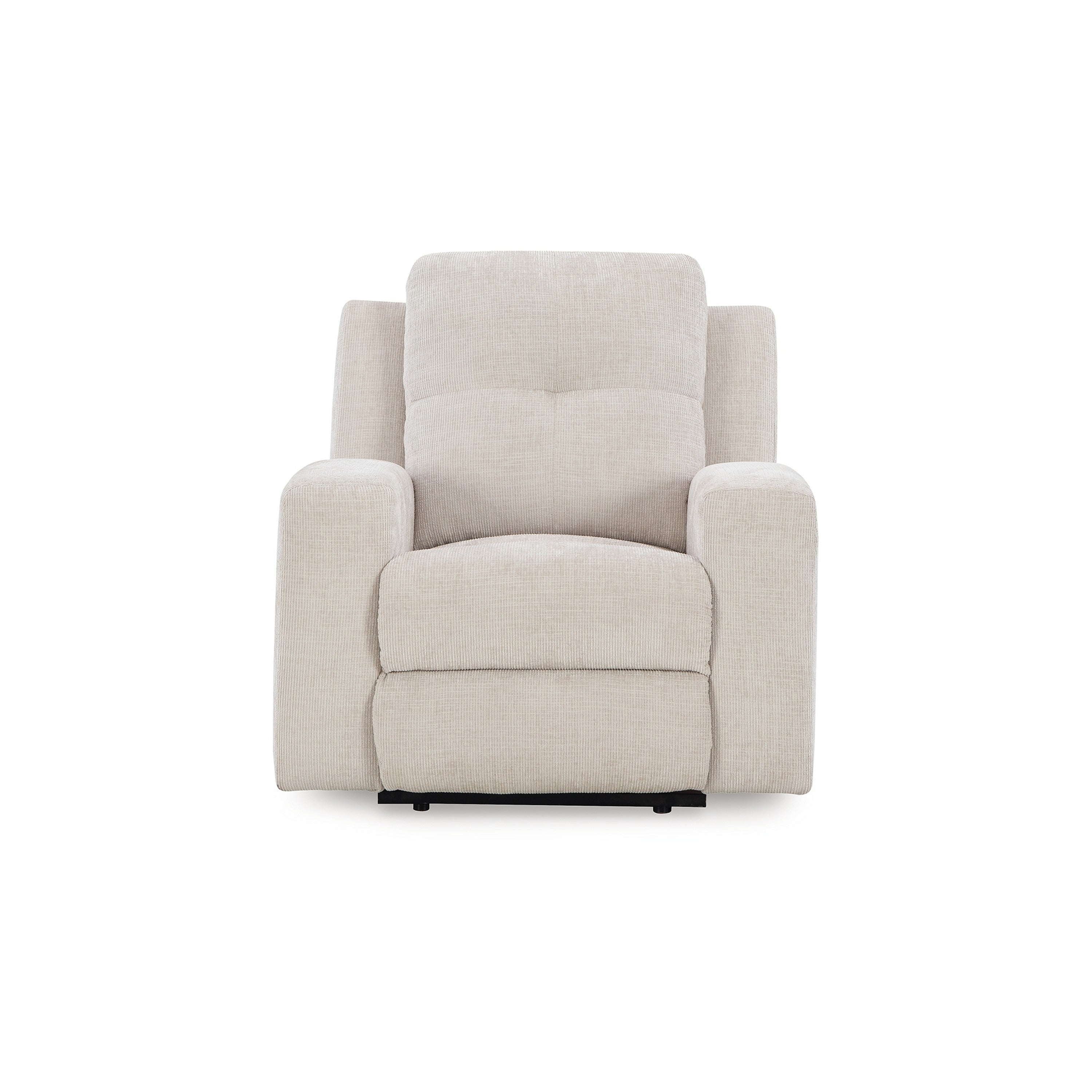 Fauteuil inclinable manuel Genna, polyester beige clair, rembourrage moelleux
