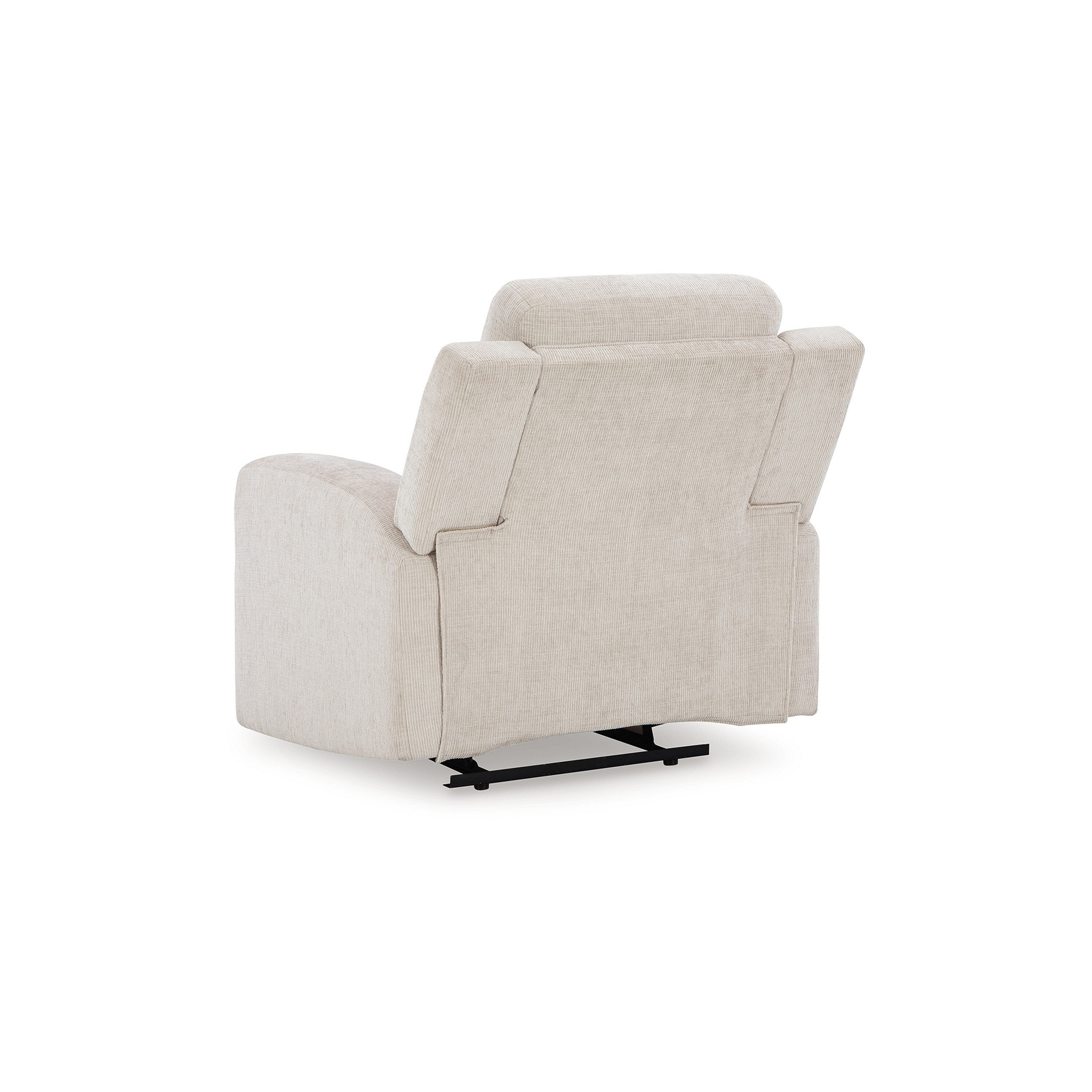 Fauteuil inclinable manuel Genna, polyester beige clair, rembourrage moelleux