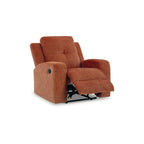 Fauteuil inclinable manuel Genna, polyester orange épicé, coussin moelleux