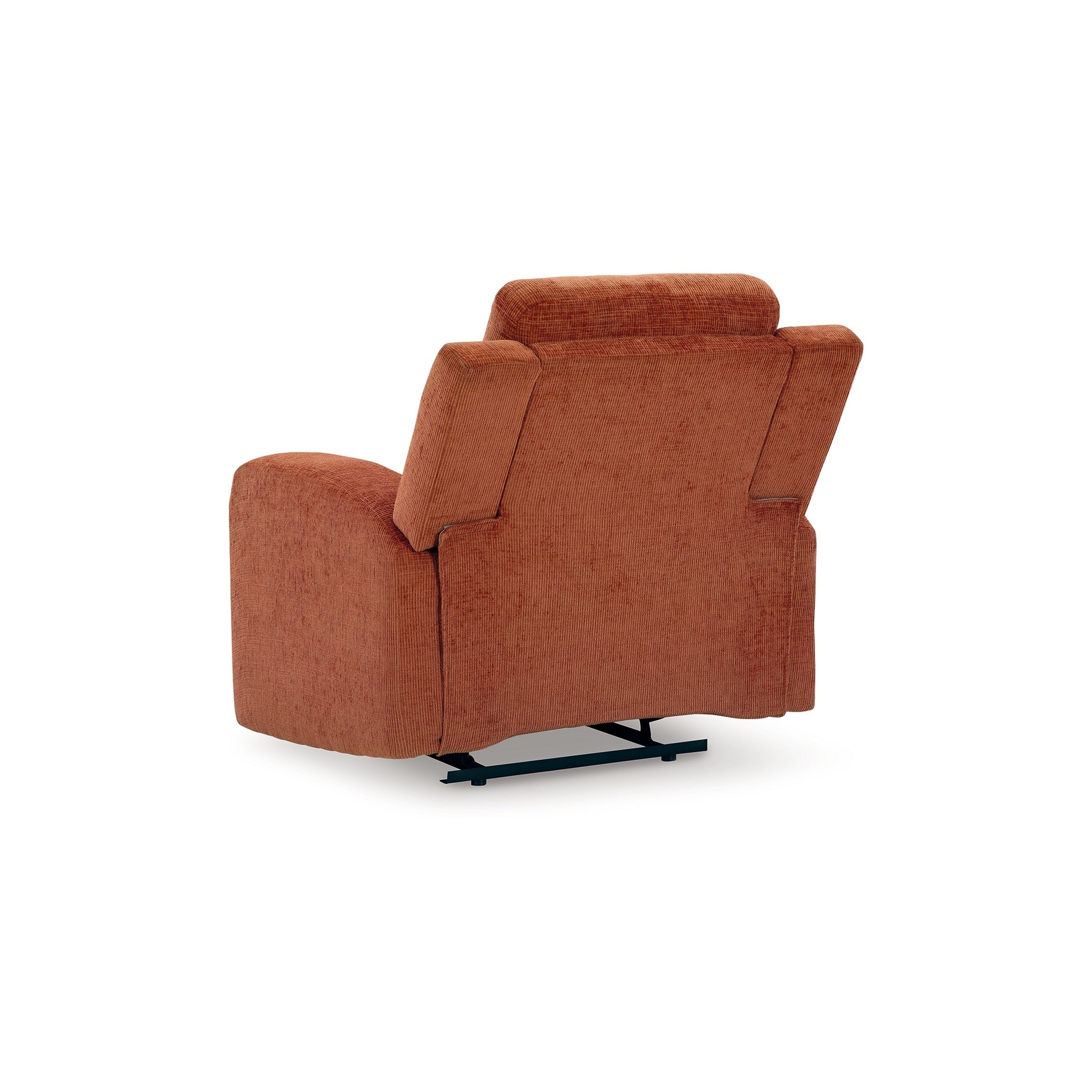 Fauteuil inclinable manuel Genna, polyester orange épicé, coussin moelleux