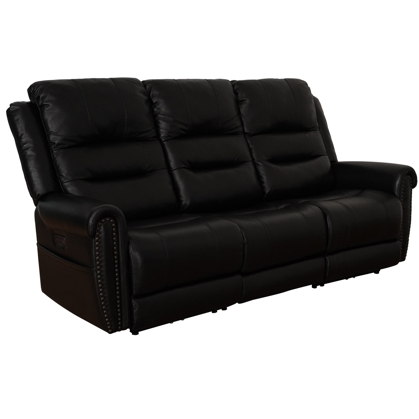 Canapé inclinable électrique en cuir véritable noir, causeuse, fauteuil inclinable avec appui-tête réglable et repose-pieds extensible