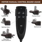 Fauteuil inclinable électrique en cuir véritable avec double moteur, massage par vibrations à 8 points, chauffage, ports USB et inclinaison infinie