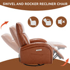 Fauteuil inclinable électrique en cuir véritable, pivotant à 270°, USB, Type-C