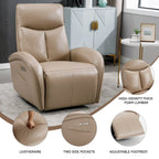 Fauteuil inclinable électrique en cuir véritable, pivotant à 270°, USB, Type-C