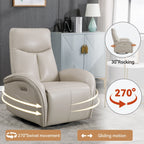 Fauteuil inclinable électrique en cuir véritable, pivotant à 270°, USB, Type-C