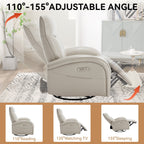 Fauteuil inclinable électrique en cuir véritable, pivotant à 270°, USB, Type-C