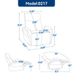 Fauteuil inclinable électrique en cuir véritable, pivotant à 270°, USB, Type-C