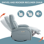Fauteuil inclinable électrique en cuir véritable, pivotant à 270°, USB, Type-C