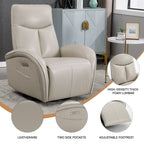 Fauteuil inclinable électrique en cuir véritable, pivotant à 270°, USB, Type-C
