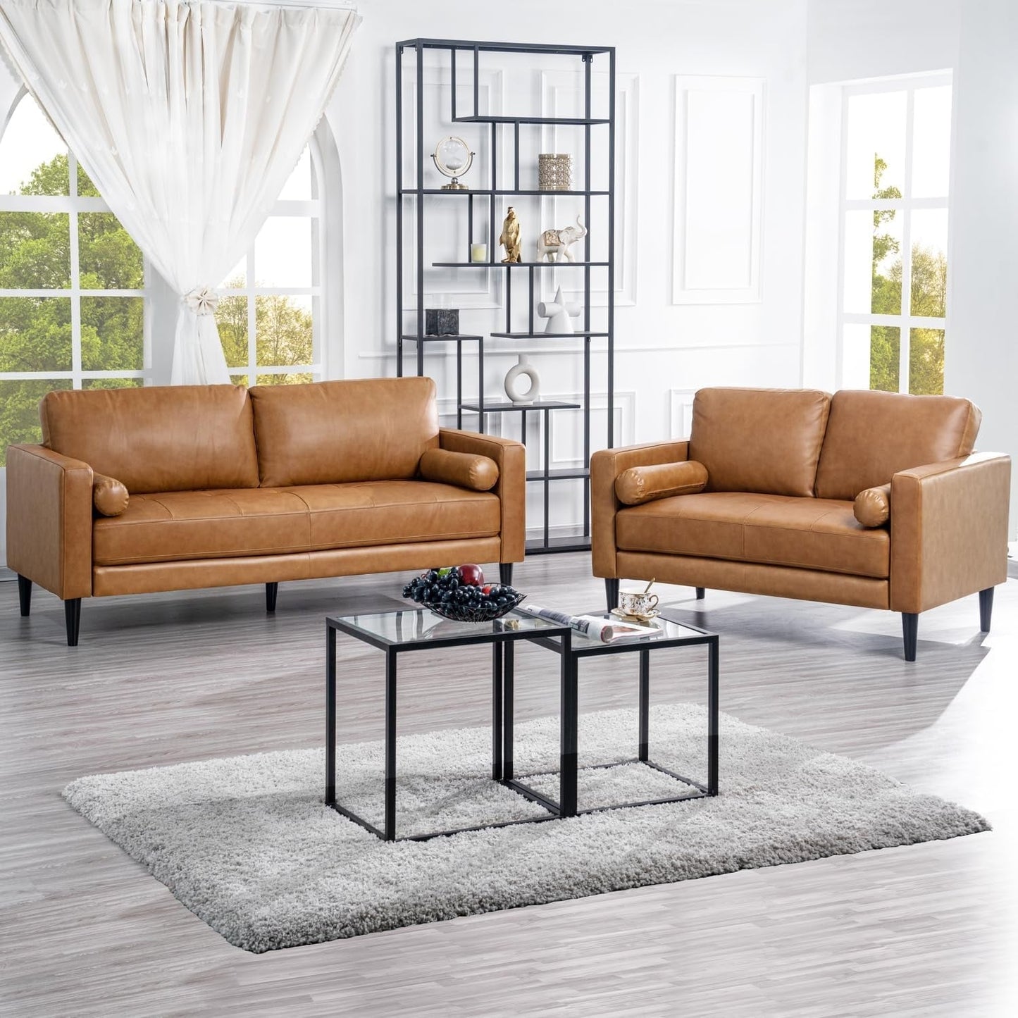 Canapé en cuir véritable du milieu du siècle pour salon, canapé de luxe, meubles pour maison, bureau, chambre à coucher