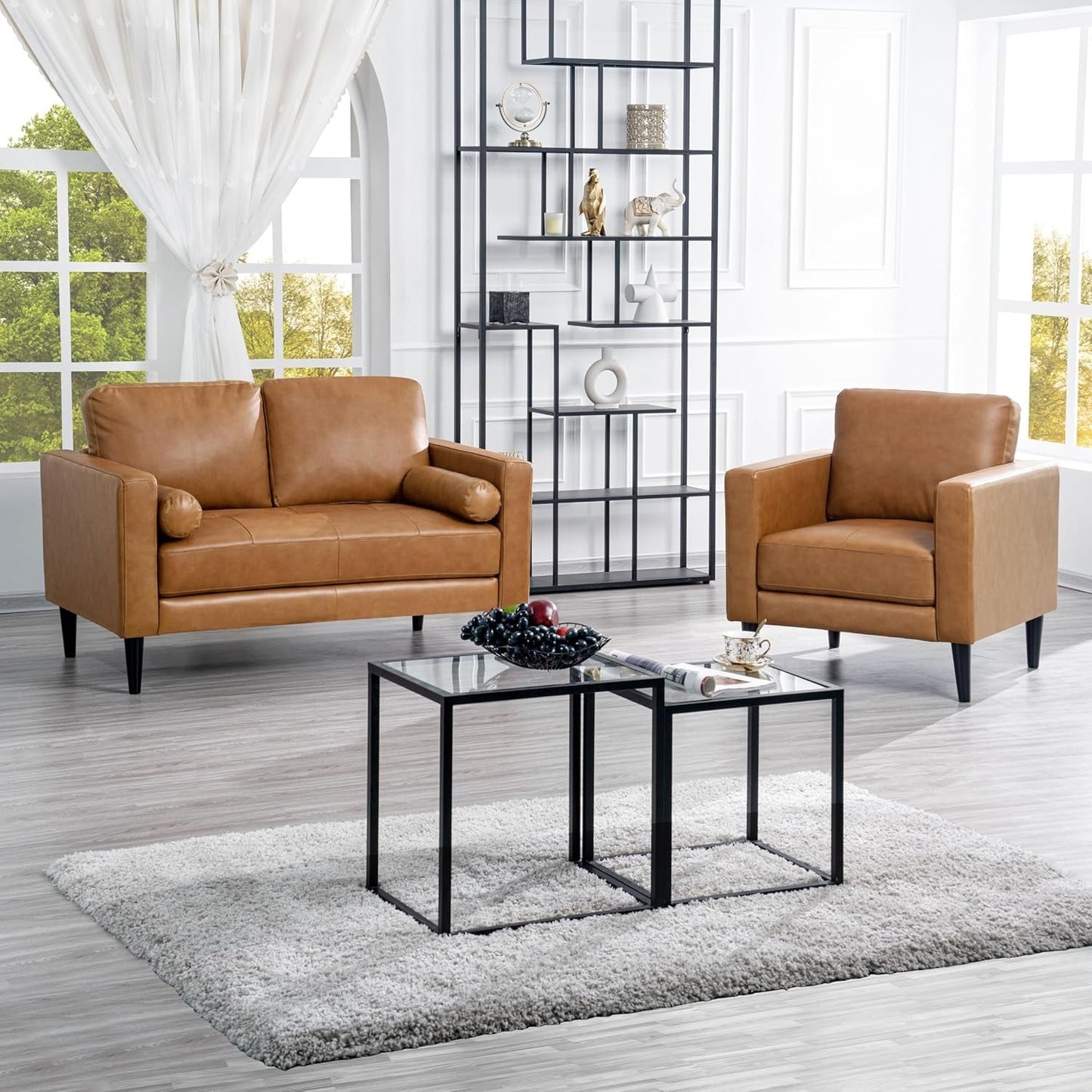 Canapé en cuir véritable du milieu du siècle pour salon, canapé de luxe, meubles pour maison, bureau, chambre à coucher