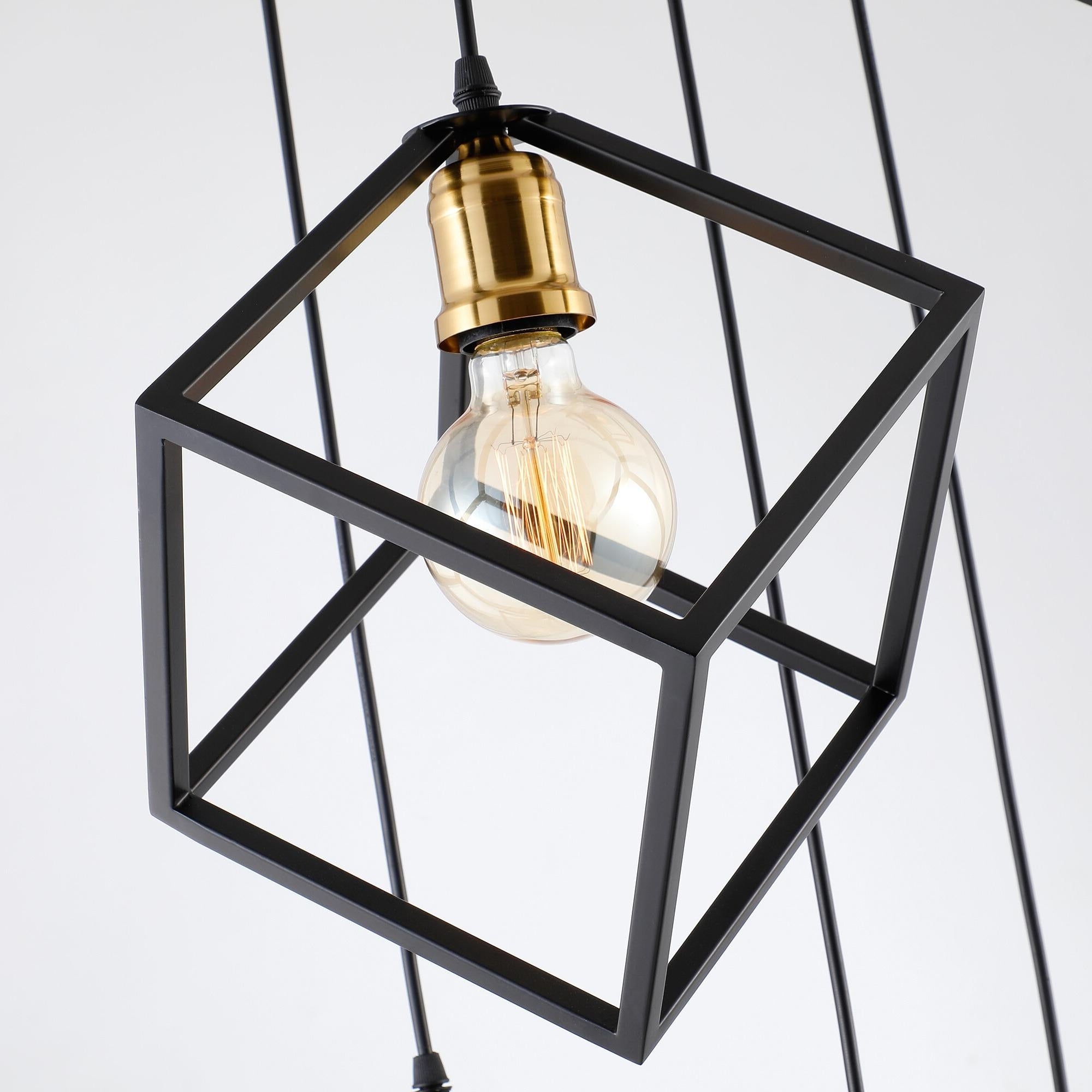 Lustre suspendu géométrique pour escalier, hauteur réglable, 5 ou 7 lumières