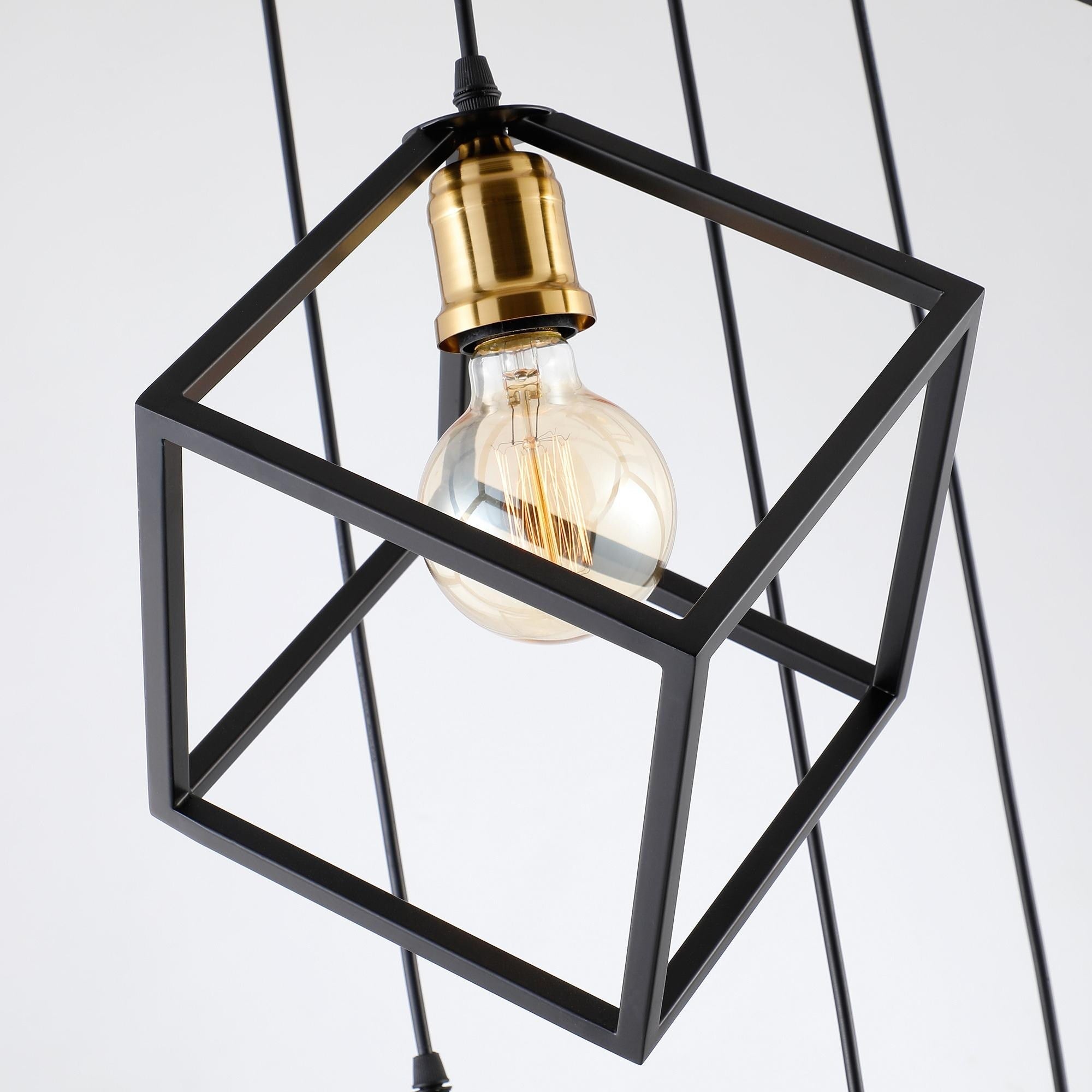 Lustre suspendu géométrique pour escalier, hauteur réglable, 5 ou 7 lumières