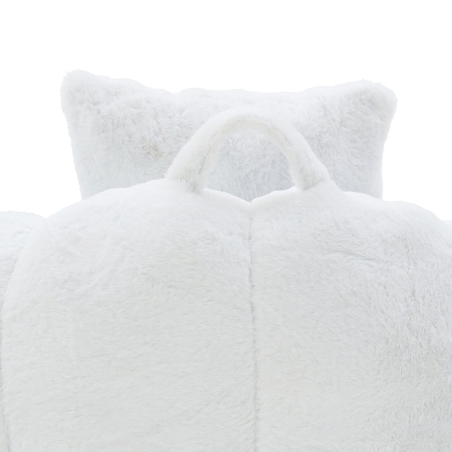 Pouf géant avec repose-pieds, pouf surdimensionné pour adultes et enfants, grand fauteuil en fausse fourrure en forme de coquillage avec rembourrage