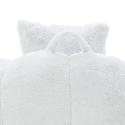 Pouf géant avec repose-pieds, pouf surdimensionné pour adultes et enfants, grand fauteuil en fausse fourrure en forme de coquillage avec rembourrage