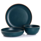 Service de table Gibson Home Rockabye 12 pièces en mélamine bleu sarcelle foncé