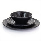 Service de table rond en mélamine Gibson Home Yoko, 12 pièces, noir