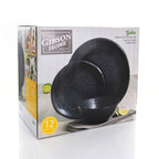 Service de table rond en mélamine Gibson Home Yoko, 12 pièces, noir
