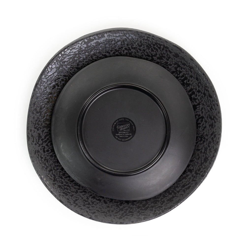 Service de table rond en mélamine Gibson Home Yoko, 12 pièces, noir