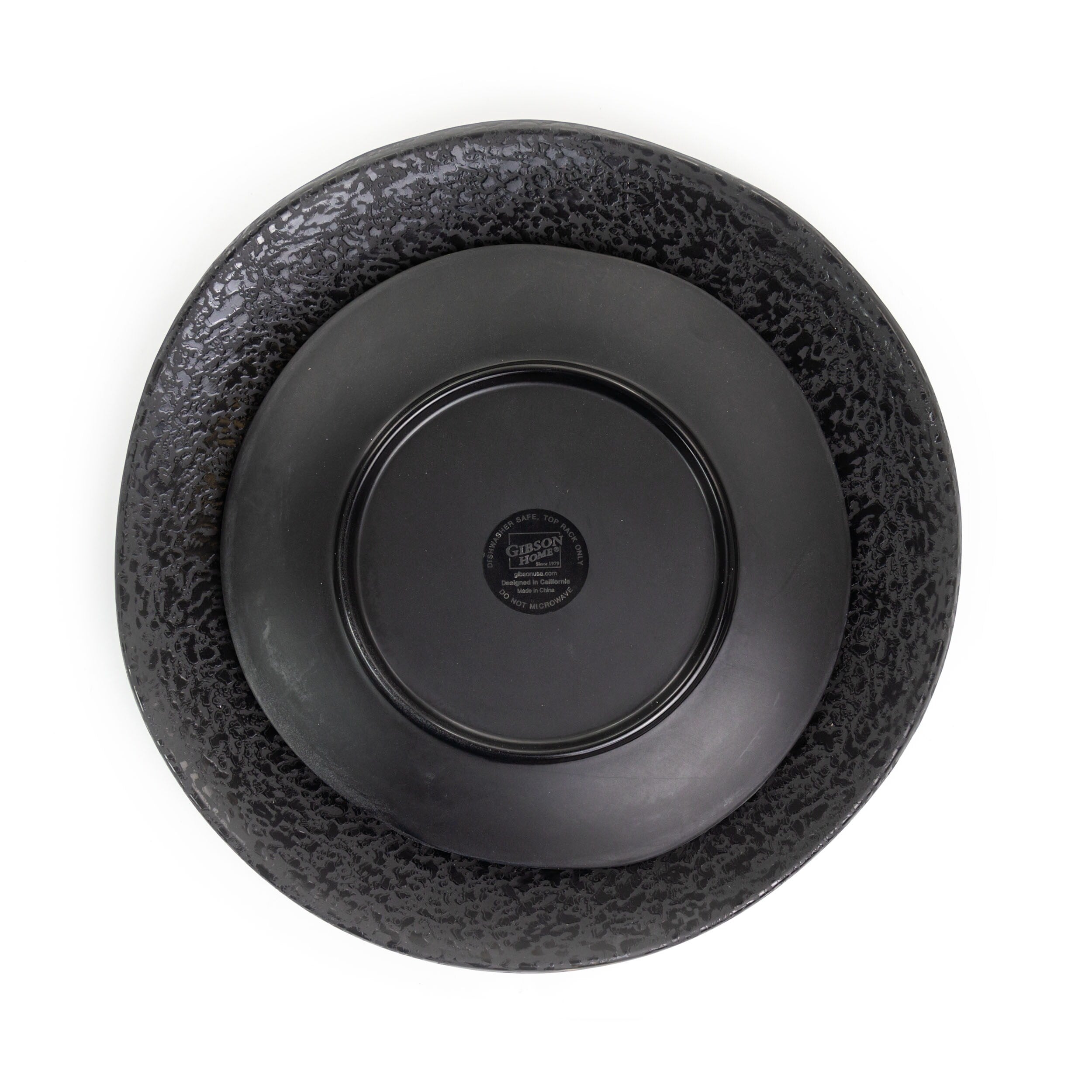 Service de table rond en mélamine Gibson Home Yoko, 12 pièces, noir