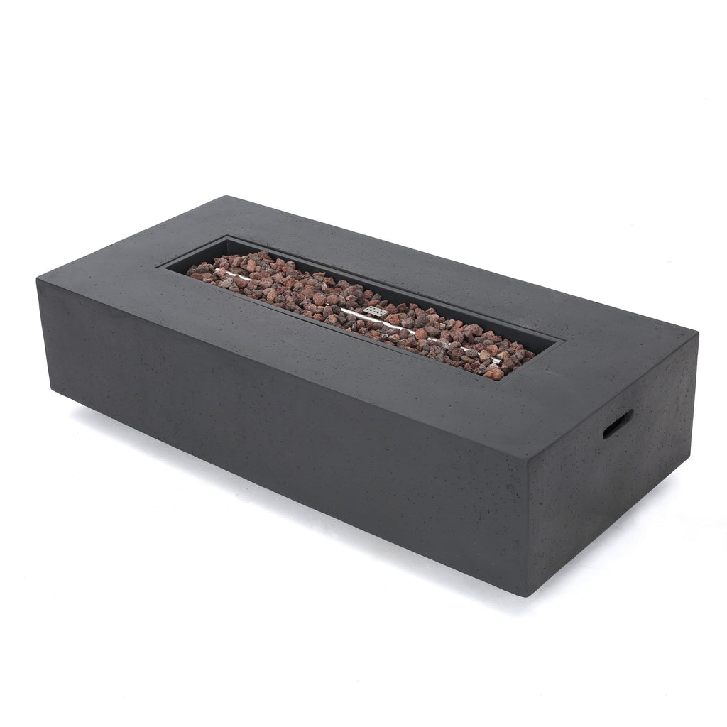Salon de jardin Giovanna en aluminium 7 places avec foyer par Christopher Knight Home