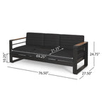 Salon de jardin Giovanna en aluminium 7 places avec foyer par Christopher Knight Home
