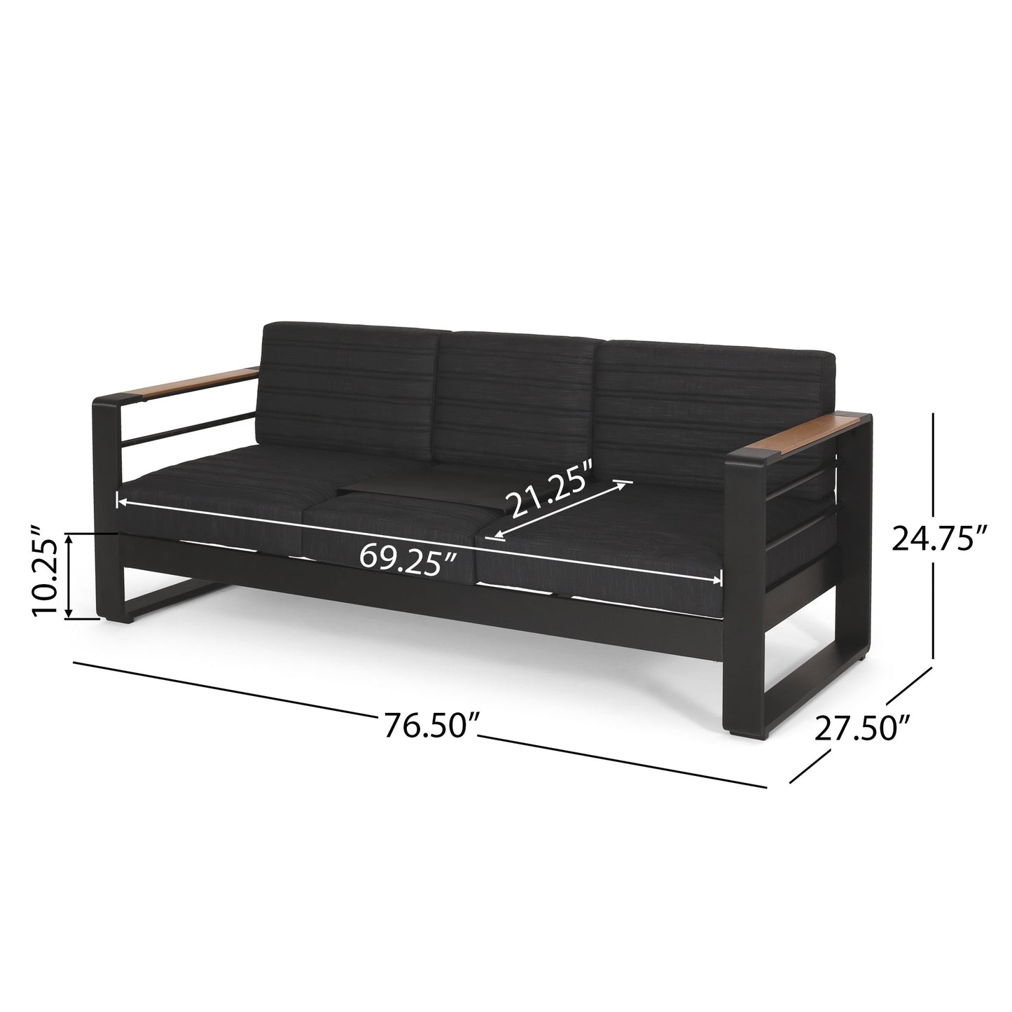 Salon de jardin Giovanna en aluminium 7 places avec foyer par Christopher Knight Home