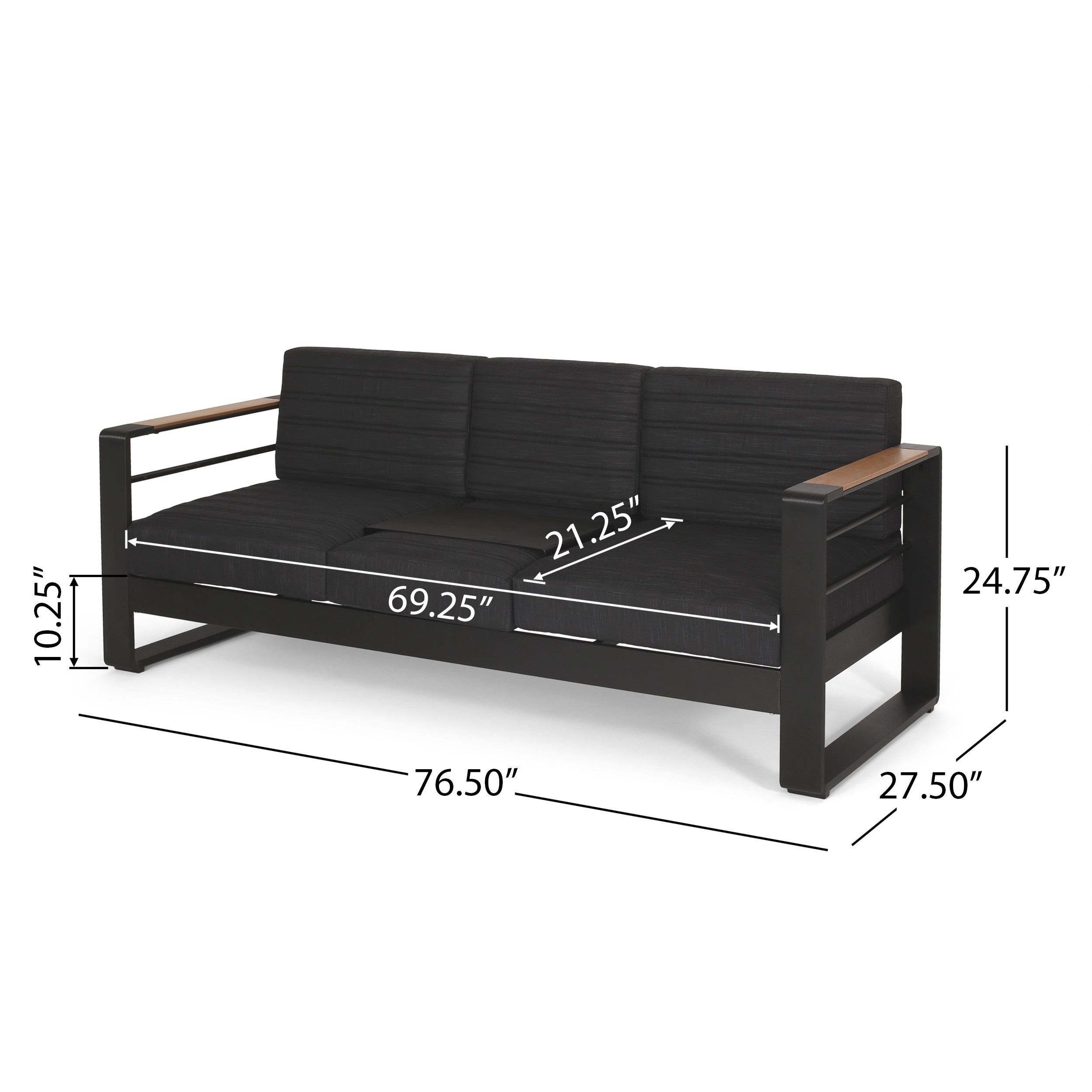 Salon de jardin Giovanna en aluminium 7 places avec foyer par Christopher Knight Home