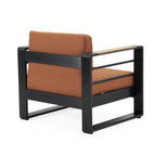 Fauteuils club d'extérieur Giovanna en aluminium avec finitions en imitation bois (lot de 2) par Christopher Knight Home