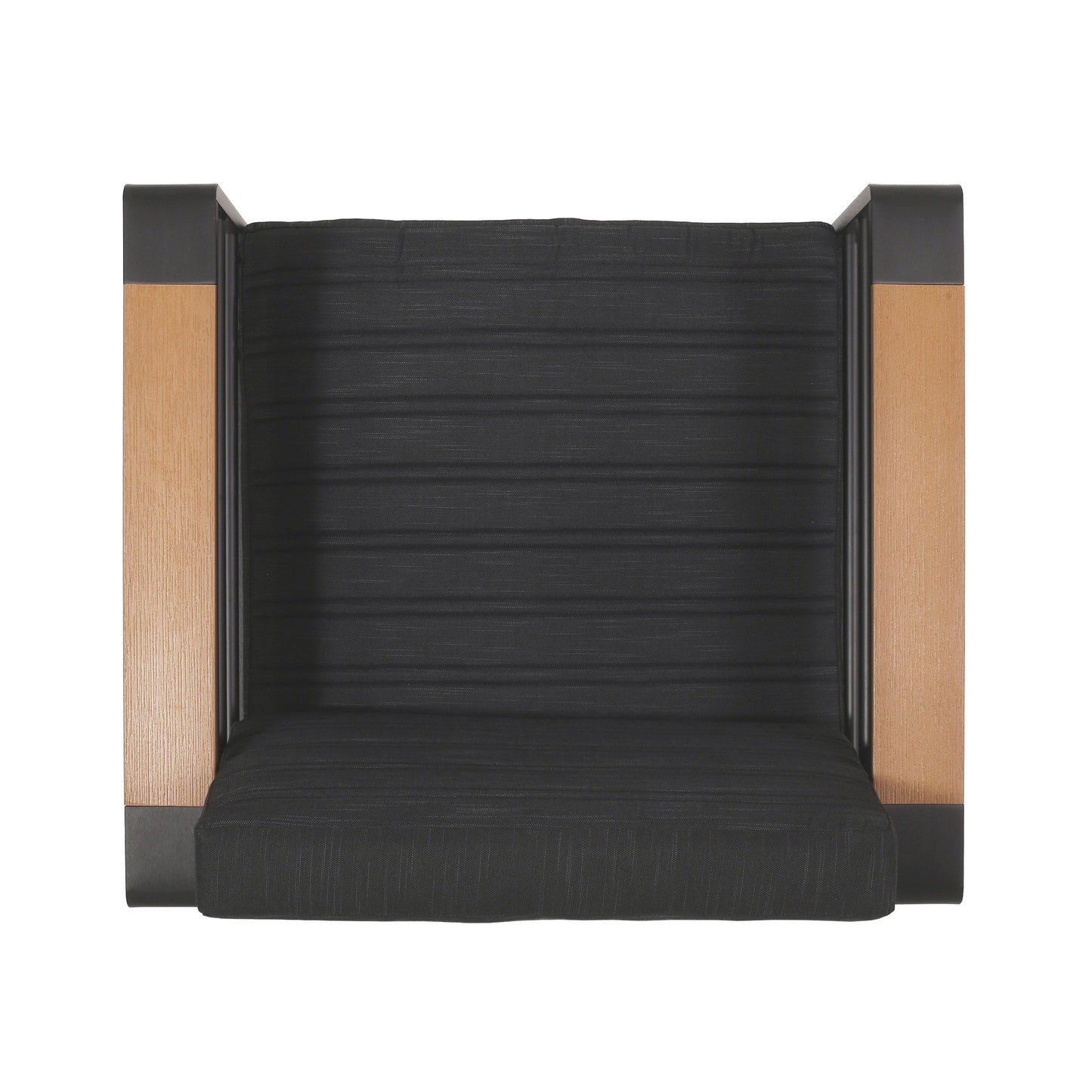 Fauteuils club d'extérieur Giovanna en aluminium avec finitions en imitation bois (lot de 2) par Christopher Knight Home