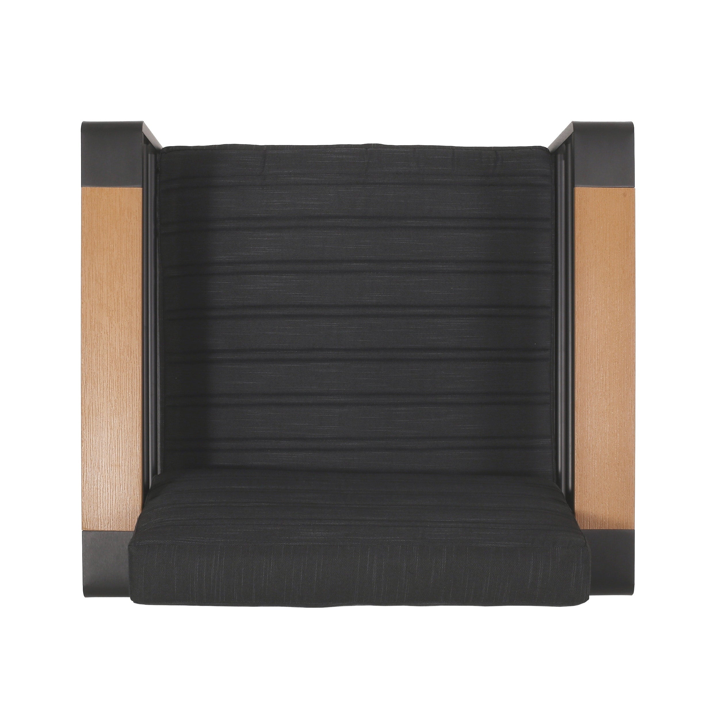 Fauteuils club d'extérieur Giovanna en aluminium avec finitions en imitation bois (lot de 2) par Christopher Knight Home