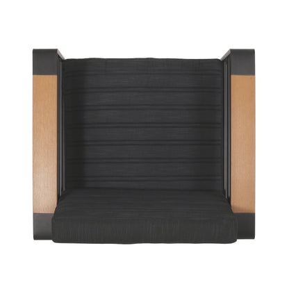 Fauteuils club d'extérieur Giovanna en aluminium avec finitions en imitation bois (lot de 2) par Christopher Knight Home