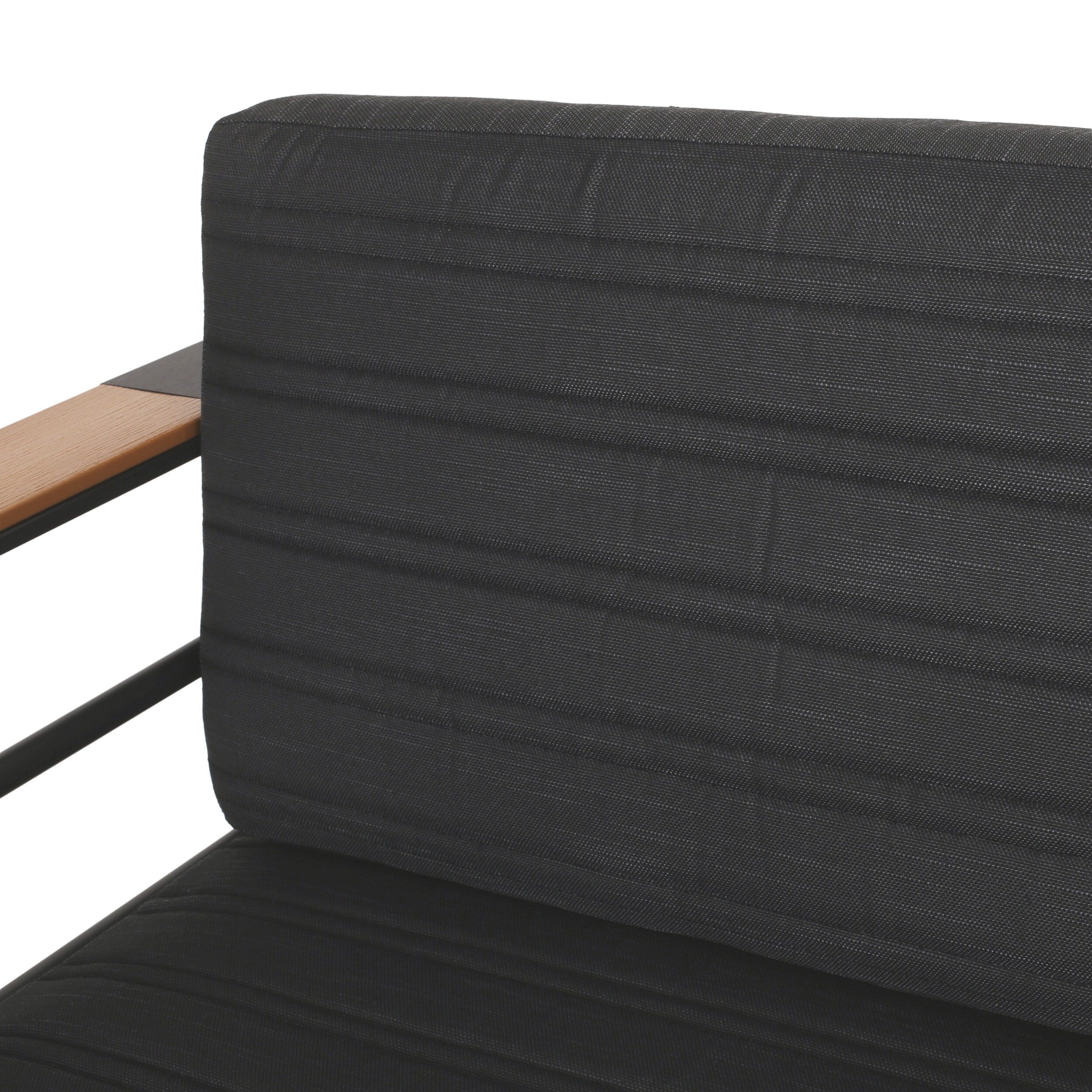 Fauteuils club d'extérieur Giovanna en aluminium avec finitions en imitation bois (lot de 2) par Christopher Knight Home