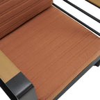 Fauteuils club d'extérieur Giovanna en aluminium avec finitions en imitation bois (lot de 2) par Christopher Knight Home