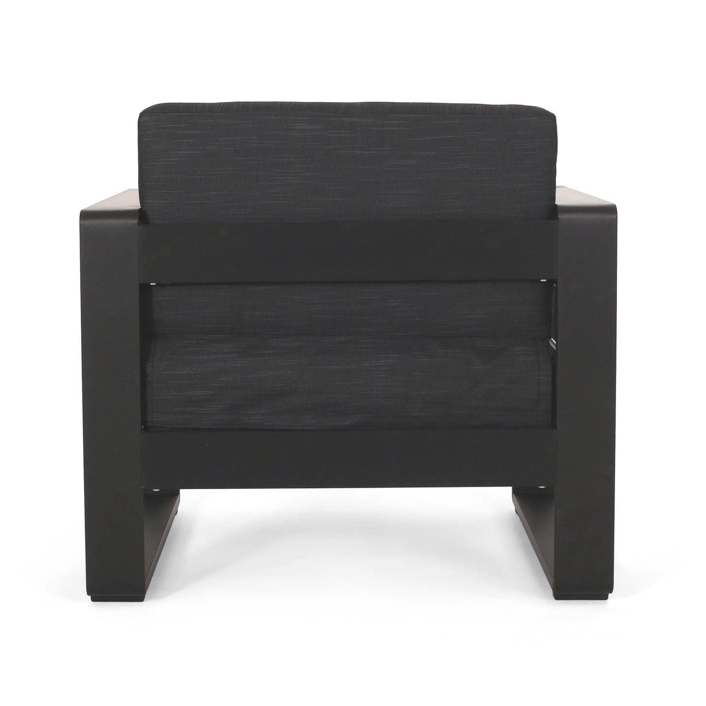 Fauteuils club d'extérieur Giovanna en aluminium avec finitions en imitation bois (lot de 2) par Christopher Knight Home