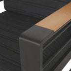 Fauteuils club d'extérieur Giovanna en aluminium avec finitions en imitation bois (lot de 2) par Christopher Knight Home