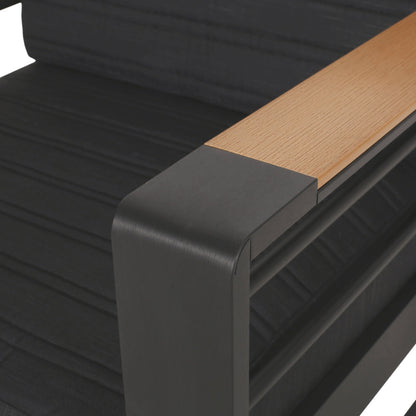 Fauteuils club d'extérieur Giovanna en aluminium avec finitions en imitation bois (lot de 2) par Christopher Knight Home