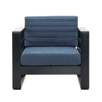 Fauteuils club d'extérieur Giovanna en aluminium avec finitions en imitation bois (lot de 2) par Christopher Knight Home