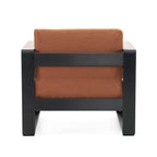 Fauteuils club d'extérieur Giovanna en aluminium avec finitions en imitation bois (lot de 2) par Christopher Knight Home