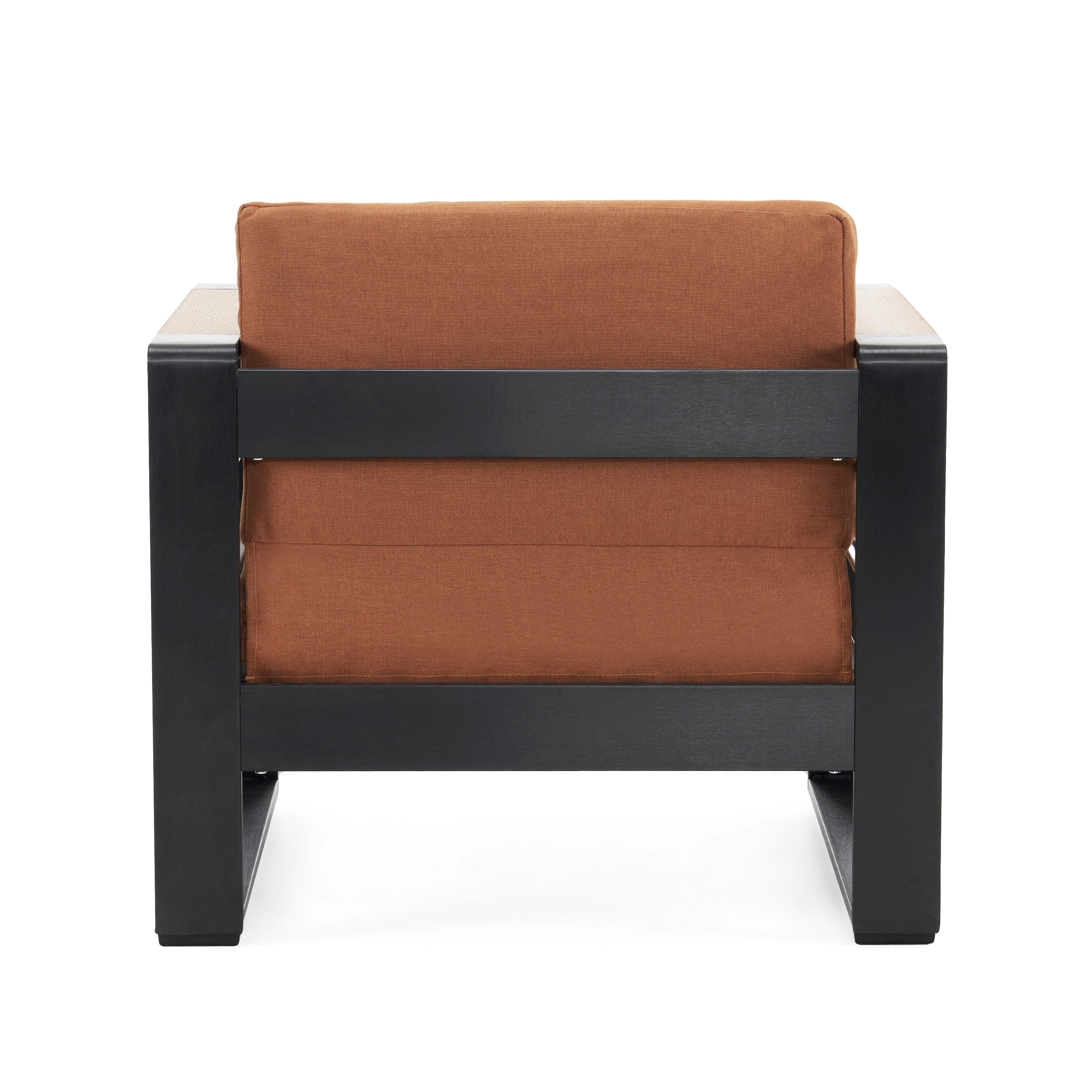 Fauteuils club d'extérieur Giovanna en aluminium avec finitions en imitation bois (lot de 2) par Christopher Knight Home
